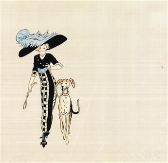 (FASHION / HATS.) Group of 12 illustrations of Belle Epoque ladies.